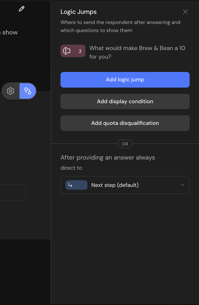 Setting the display condition for passives: two conditions joined with AND and the Show action