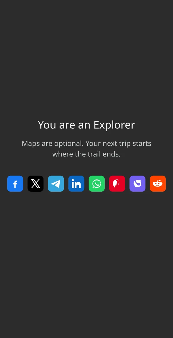 A personality quiz result on a phone: You are an Explorer, with share buttons