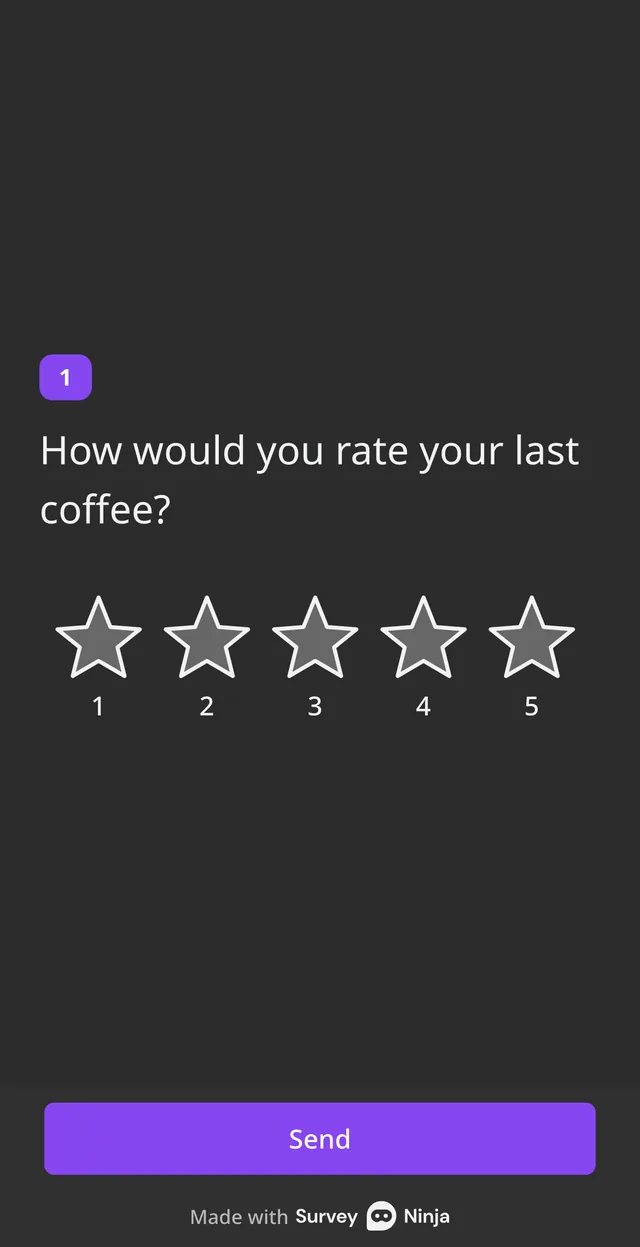 The rating question on a phone with 5 stars picked