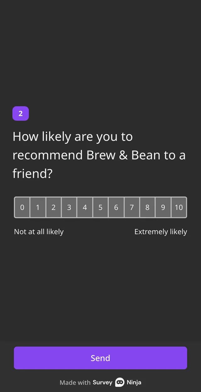 The recommendation question from 0 to 10