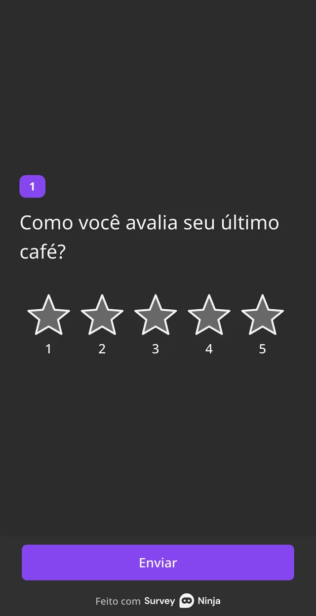 A pergunta de avaliação no celular com 5 estrelas escolhidas
